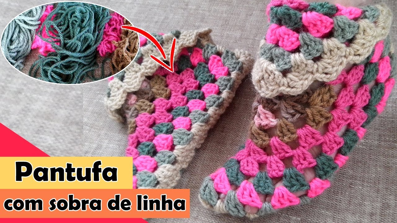 PANTUFA DE CROCHÊ (ECONÔMICA) ❣️ | Passo a Passo