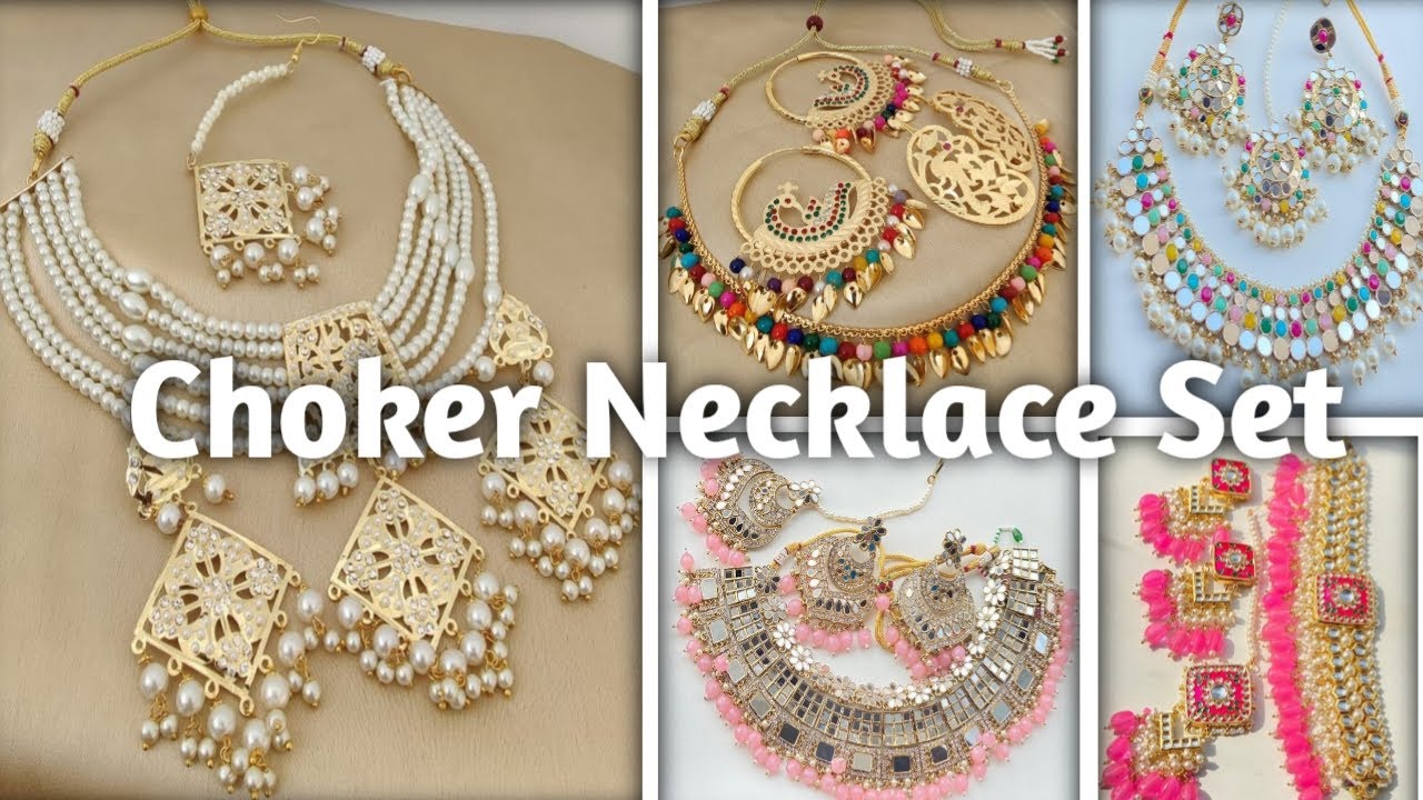 Choker Necklace Set Jewellery Design Collection | Sharifa Fashion