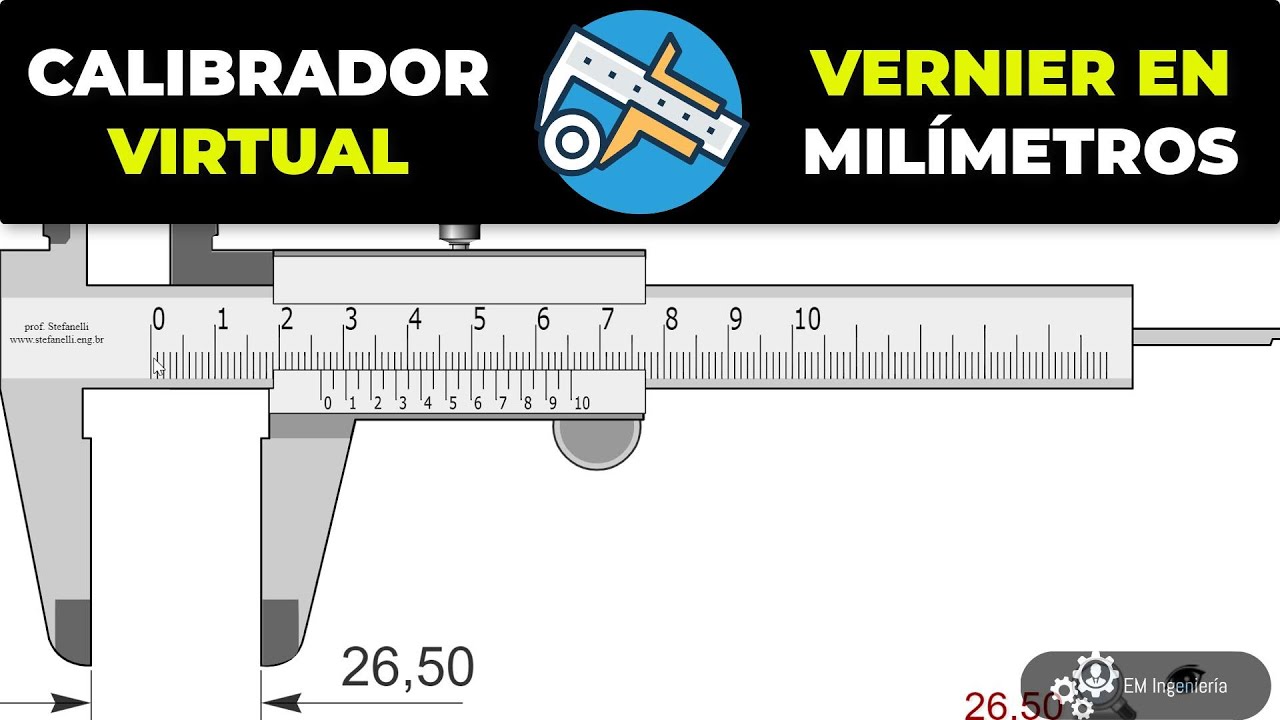 Simulador de vernier en mil&iacute;metros o Calibrador virtual
