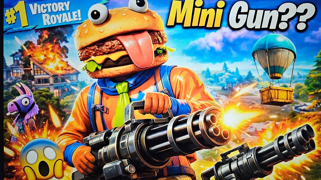 I WON with a MINI GUN...(Fortnite Solos)