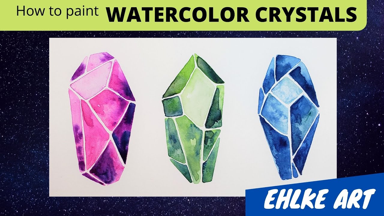 How to paint WATERCOLOR CRYSTALS
