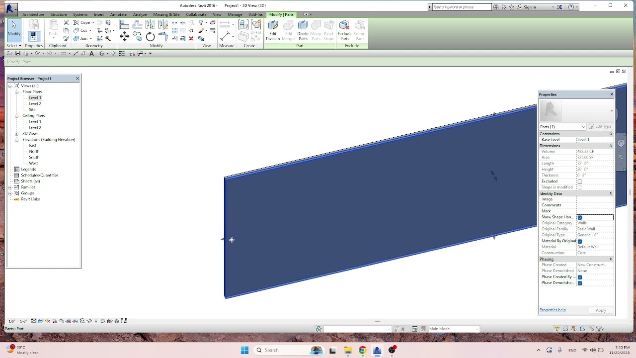 Revit create part | create parts in revit | revit parts creation  | revit parts