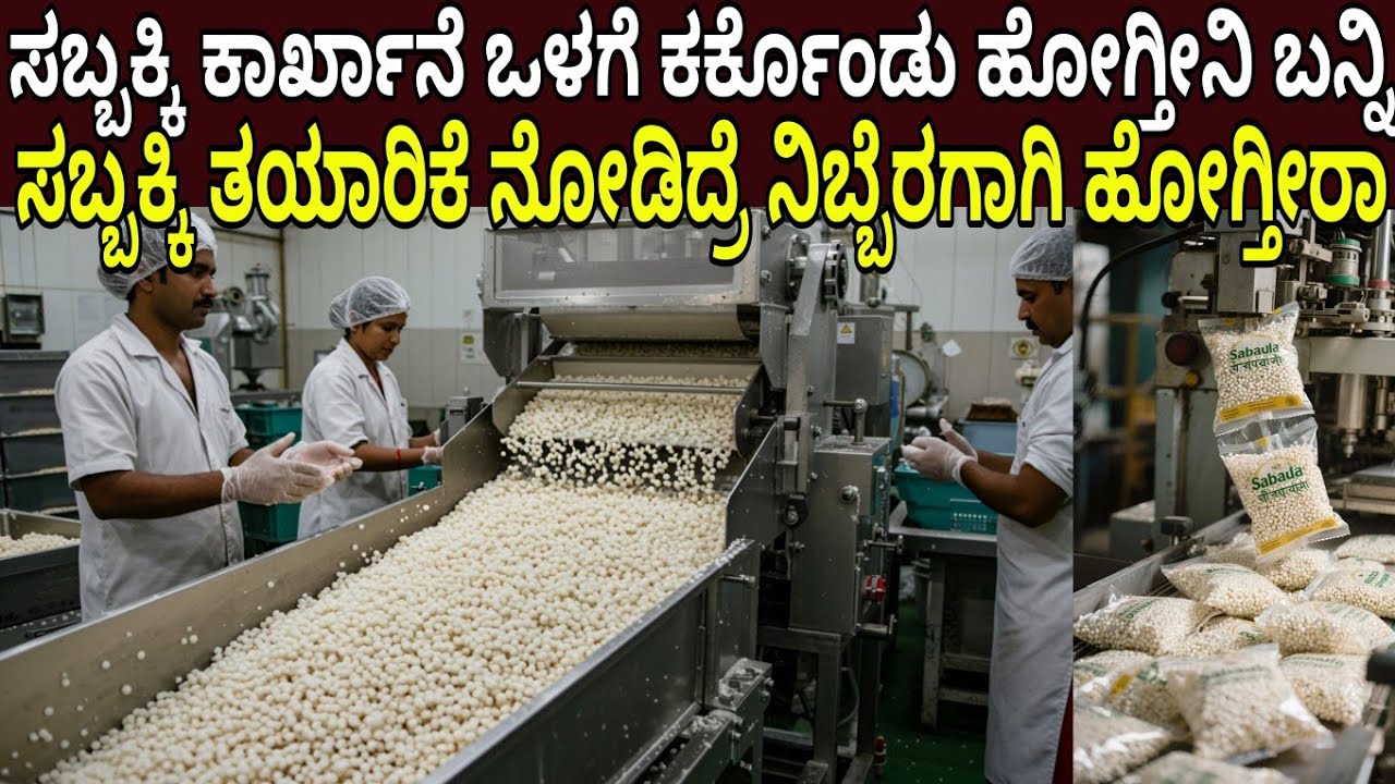 ಸಬ್ಬಕ್ಕಿ ಕಾರ್ಖಾನೆ ಒಳಗೆ ಕರ್ಕೊಂಡು ಹೋಗ್ತೀನಿ ಬನ್ನಿ ಸಬ್ಬಕ್ಕಿ ತಯಾರಿಕೆ ನೋಡಿದ್ರೆ ನಿಬ್ಬೆರಗಾಗಿ ಹೋಗ್ತೀರಾFactory