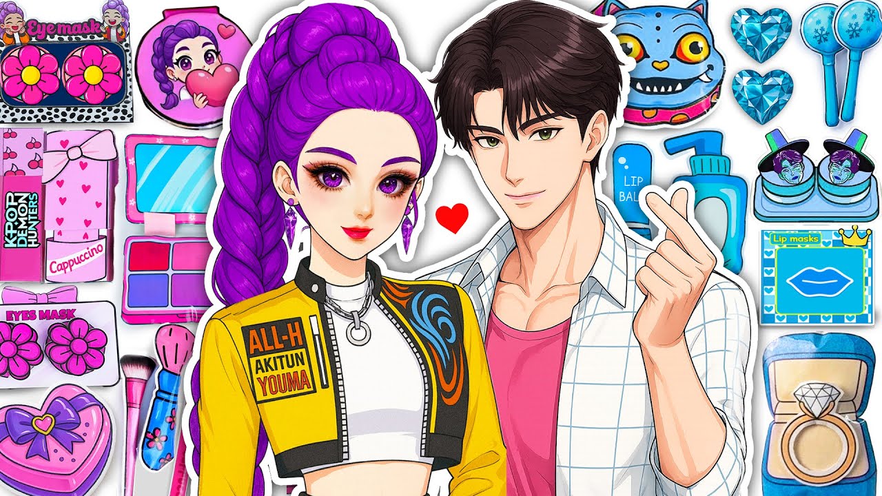 Paper DIY💖Unboxing KPOP DEMON HUNTER Couple Rumi Jinu Skincare + Makeup 💄 MINIATURE House |Tana Cube
