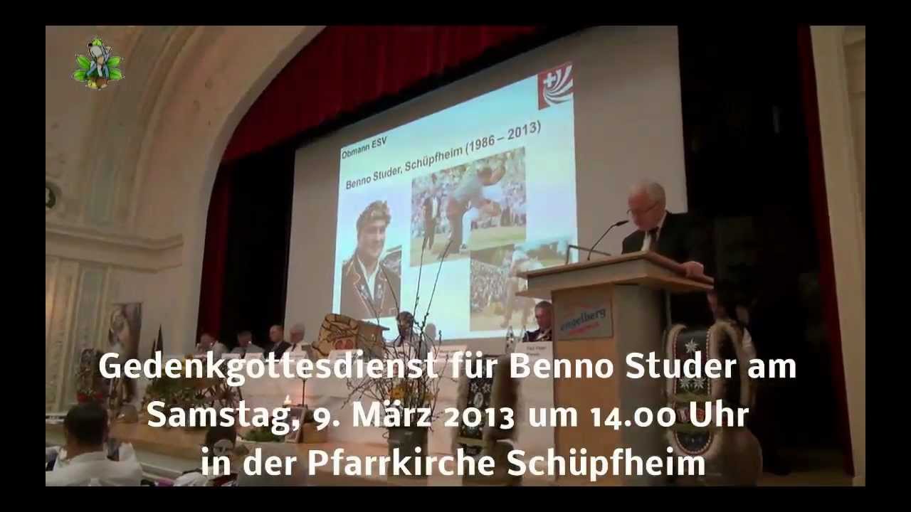 Schweigeminute für Benno Studer