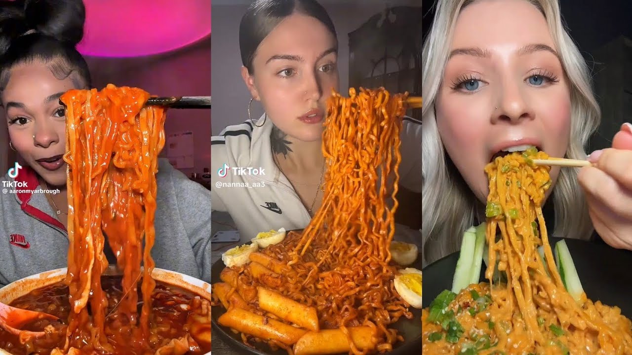 Cheesy Samyang Buldak Noodles Mukbang TikTok Compilation 🍜😋