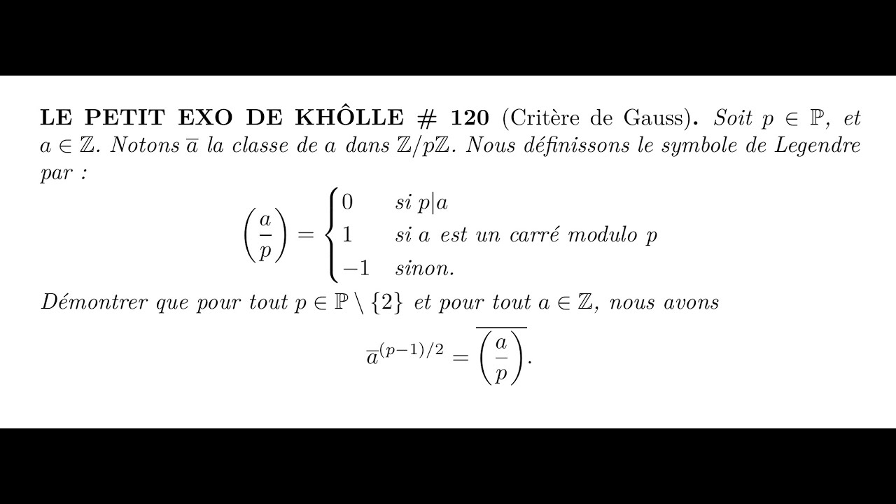 LE PETIT EXO DE KHÔLLE #120