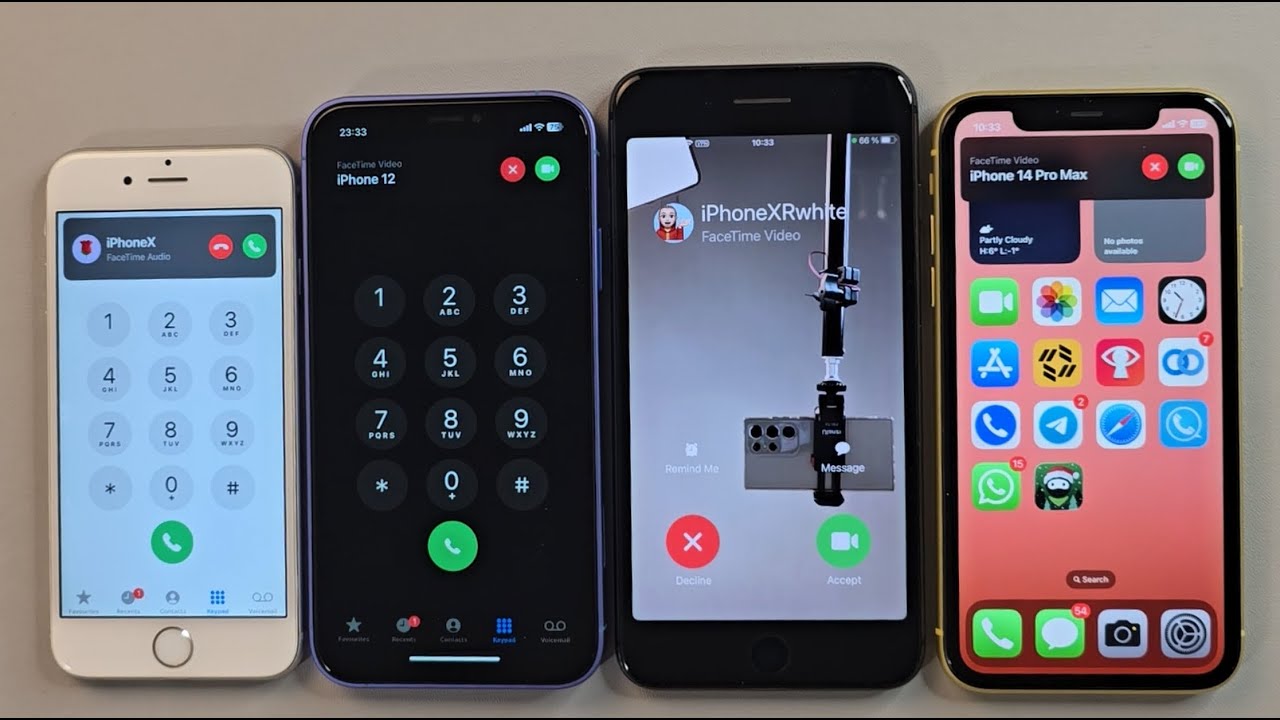 iPhone 6S iPhone 16 iPhone 8p iPhone 11 Incoming call Facetime Outgoing call same time call