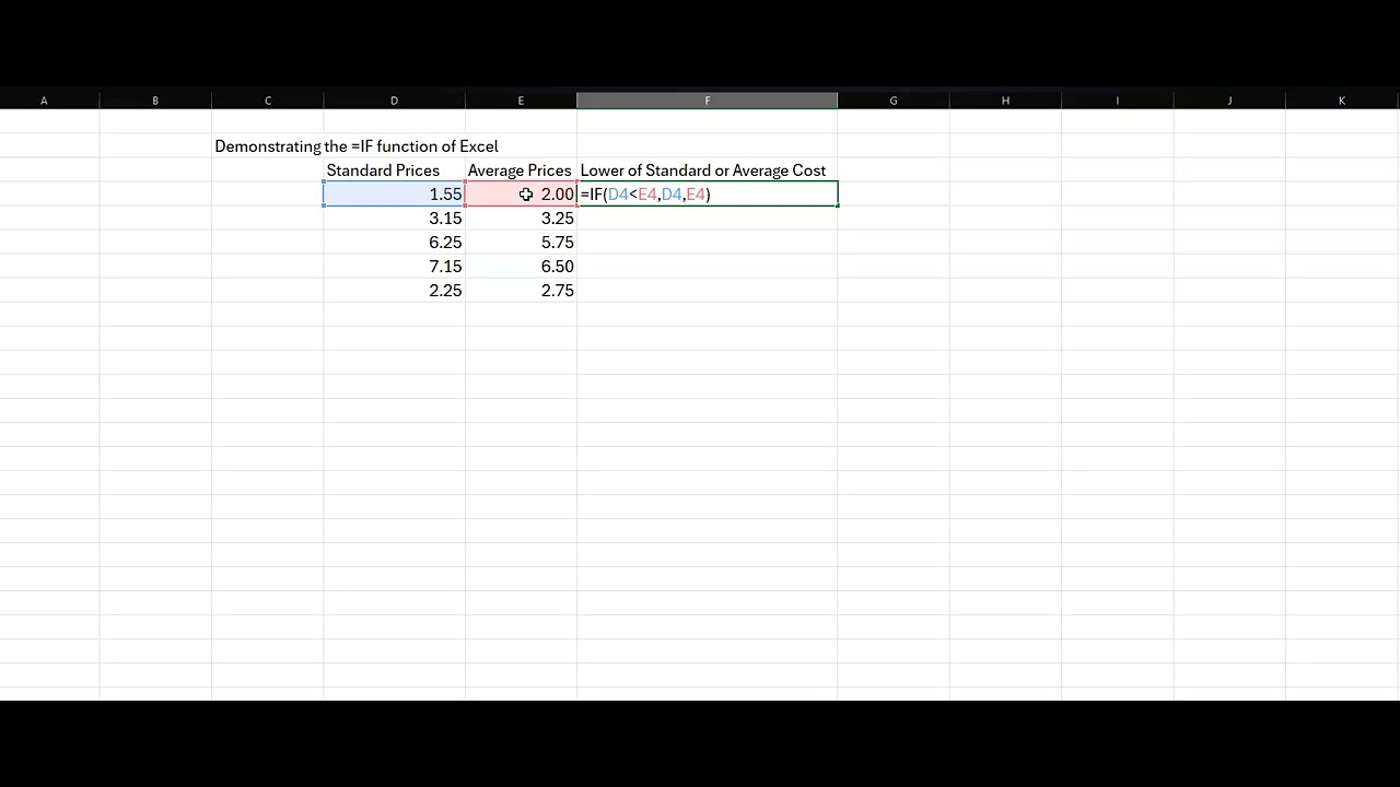 Acc 311 Using the IF function in Excel