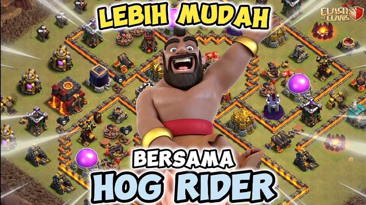 3 Combo Hog Rider TH10 Tanpa Mesin - Clash of Clans