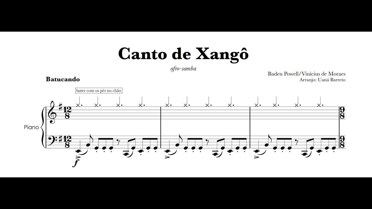 Baden Powell e V.  de Moraes - Canto de Xangô (arr. Uaná Barreto) (Uaná Barreto, piano)