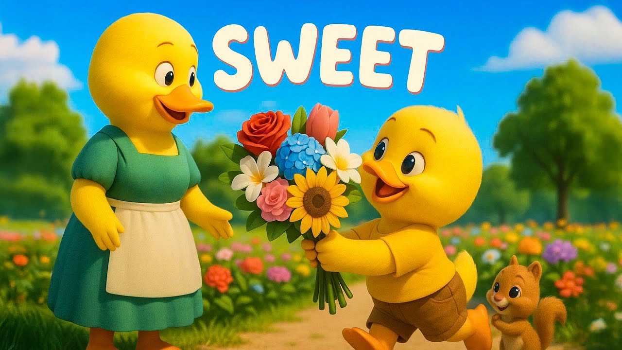 Маленький утёнок сорвал красивые цветы в парке и удивил маму 🐥🌸💕
