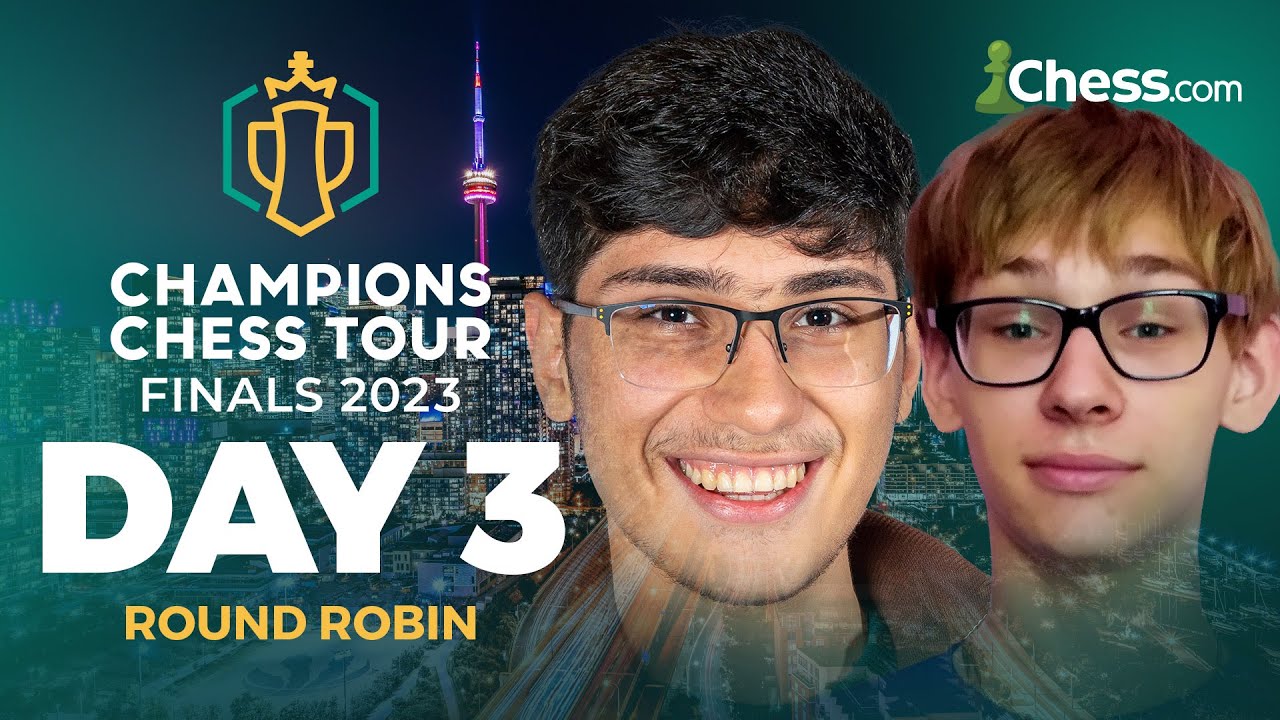 Champions Chess Tour Finals 2023 Day 3 | Magnus v Wesley & Fabiano v Hikaru Battle to Top The Table