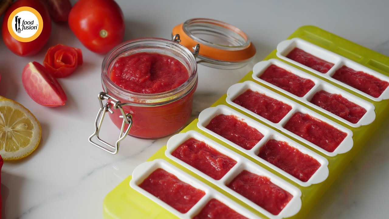 Homemade easy tomato puree recipe by Food Fusion