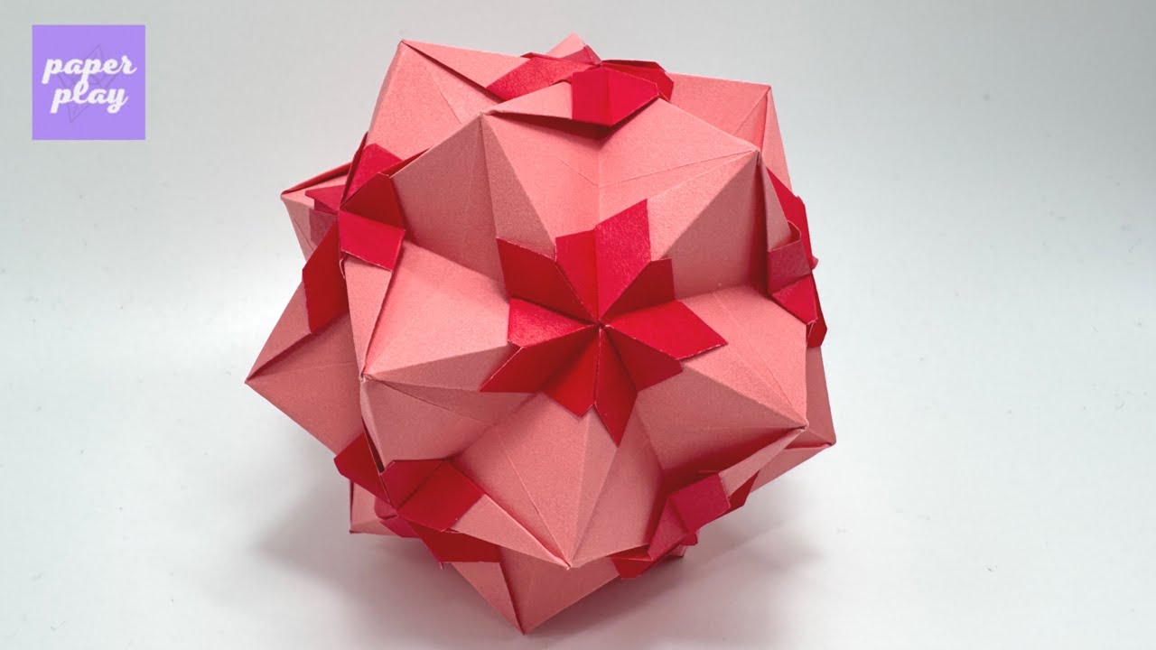Modular Origami #149 –  Kusudama Flower Ball |  꽃모양 다면체 종이접기