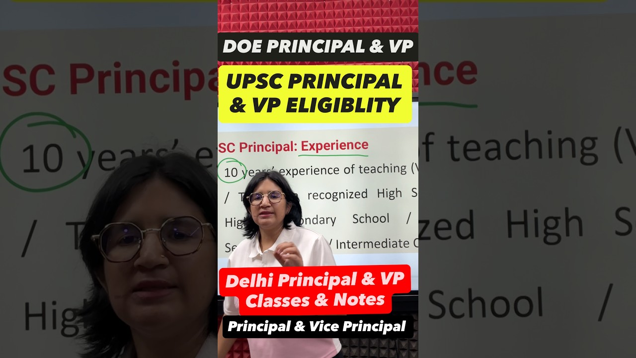 UPSC Principal and Vice Principal (DOE) :- Classes and Notes available  :- 8447410108