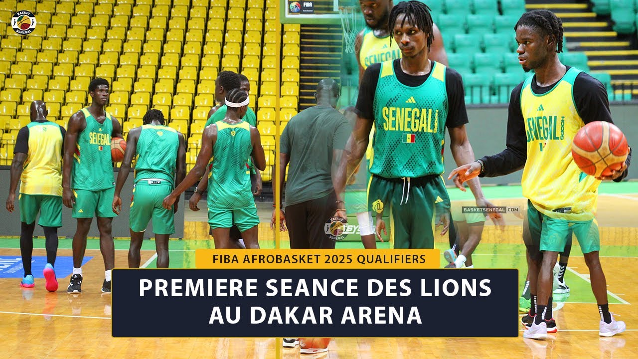 Eliminatoires Afrobasket 2025 - Séance d'entrainement des lions au Dakar Arena