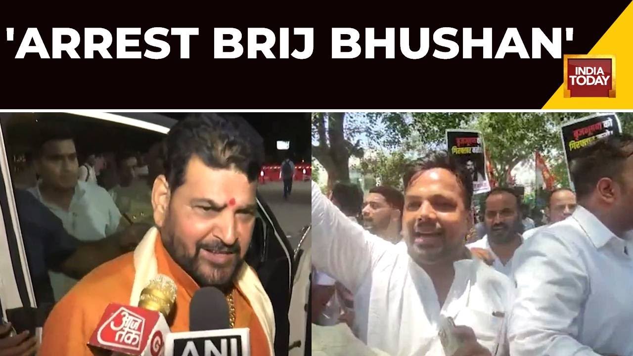 Youth Congress Workers Hold Protest In New Delhi Demanding Arrest Of BJP MP Brijbhushan Sharan Singh