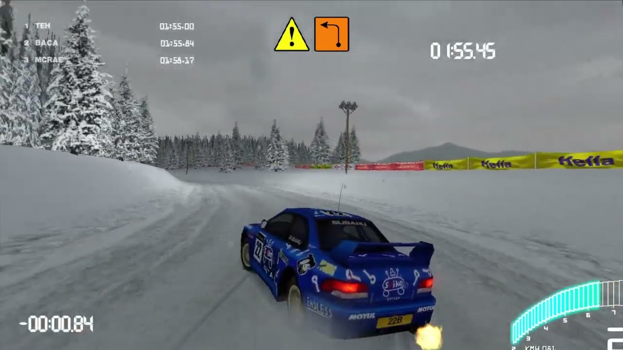Colin McRae Rally 2.0 - Subaru Impreza in Sweden, snow (retrogaming)