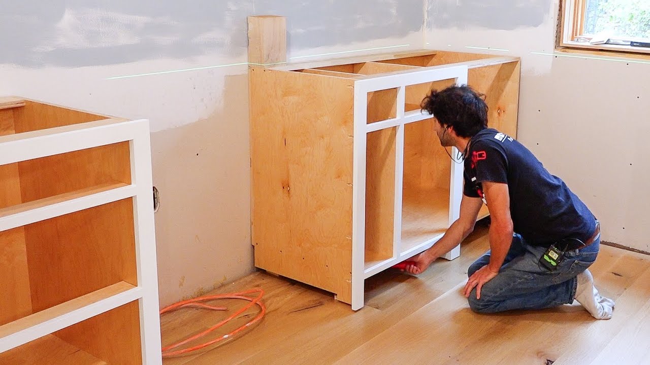 Setting the First Kitchen Cabinets | Home Renovation & Addition Part 59