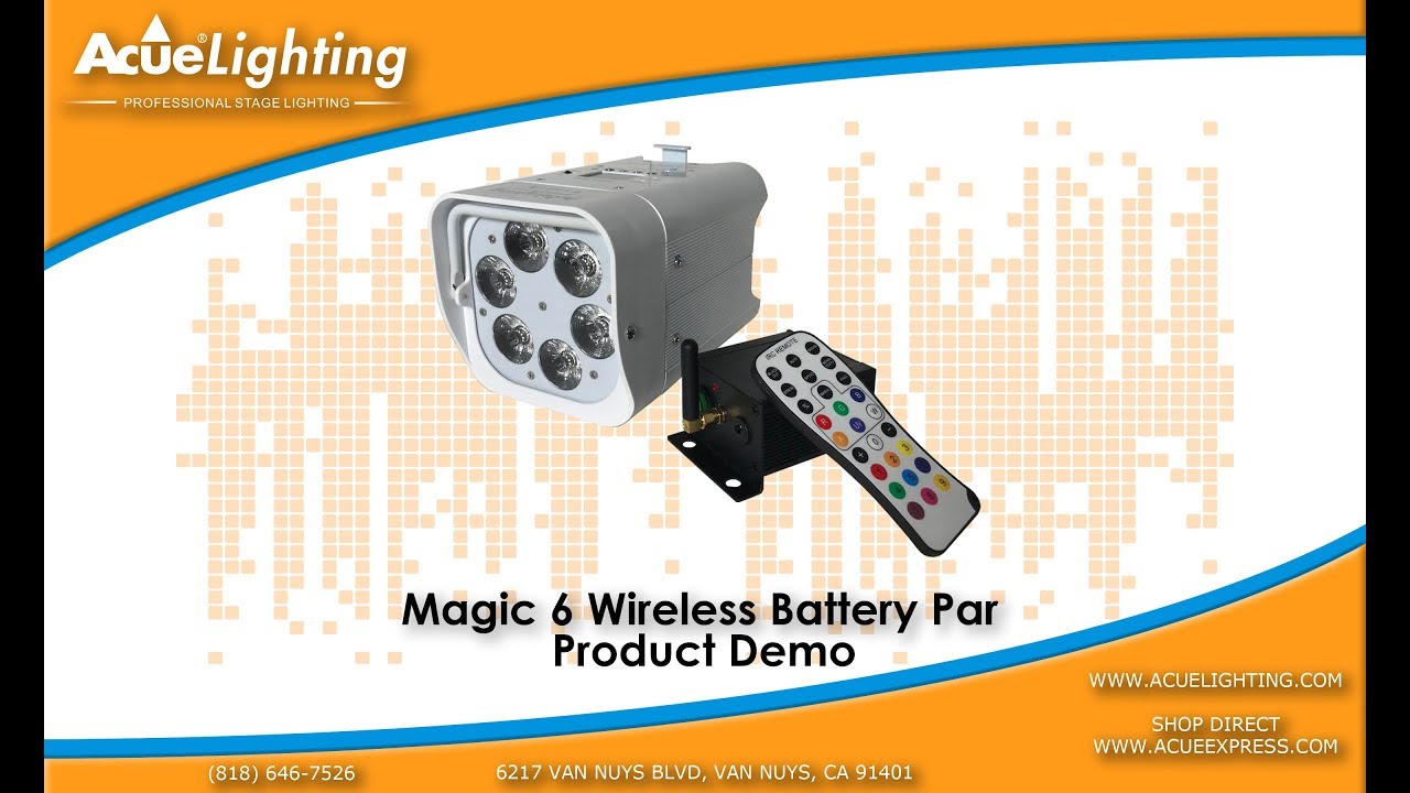 Magic 6 Wireless Par RGBWW LED Light Product Video Demo By Acue Lighting