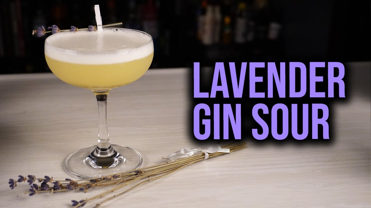 Delicious Summer Gin Sour Cocktail with Lavender
