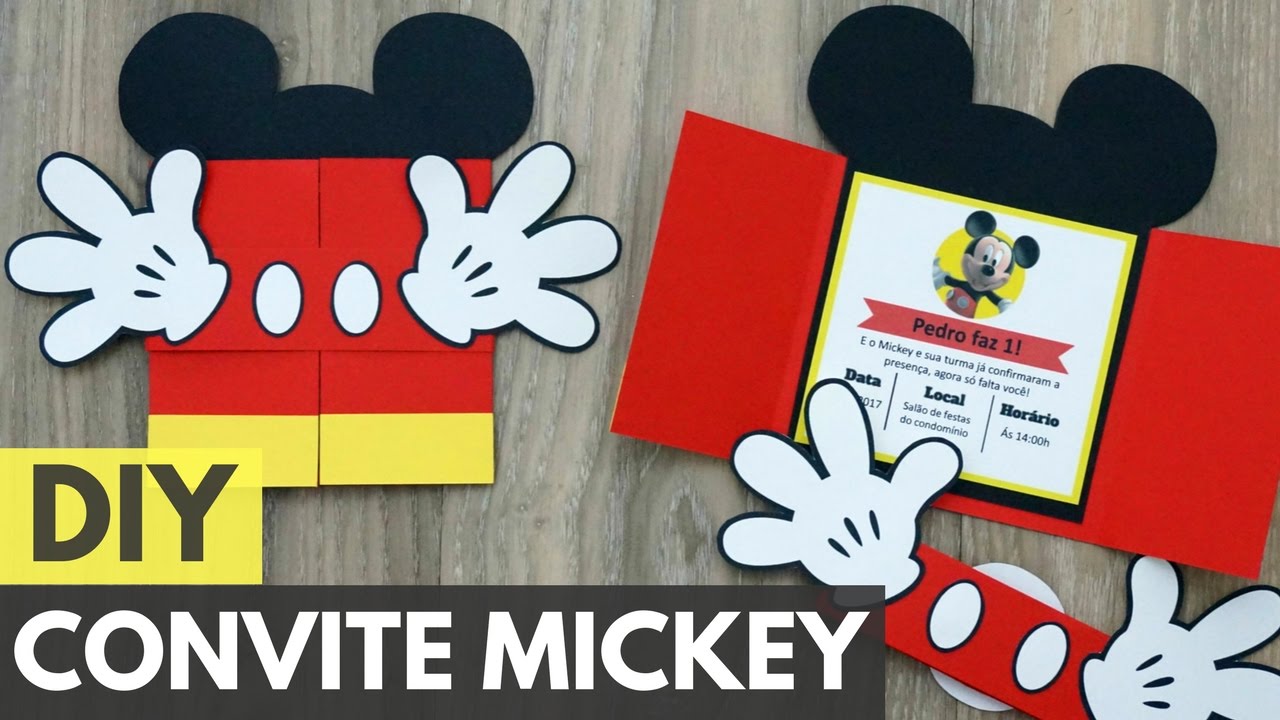 Convite de aniversário do Mickey |DIY - Faça você mesmo