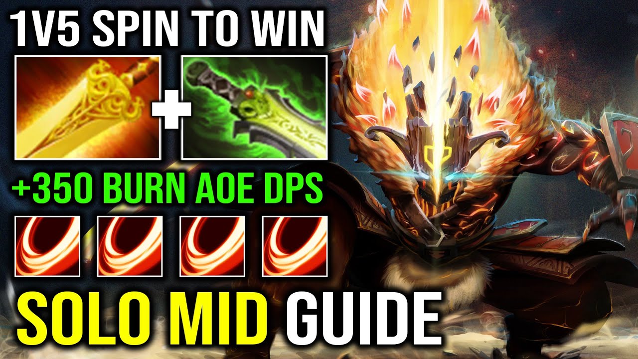 HOW TO SOLO MID JUGGERNAUT 1v5 Spin to Win 350 Blade Fury Radiance Shiva Burn DPS Dota 2