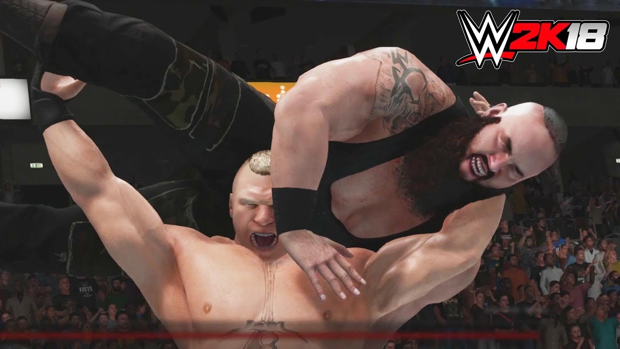 WWE 2K18 - Gameplay PS4 Pro / Xbox One Brock Lesnar vs Braun Strowman Extreme Rules