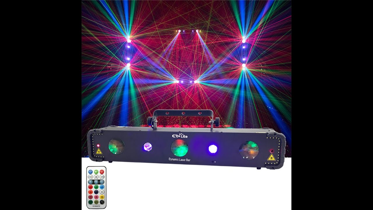 CR Dynamic Light Effect with RGBAW LED matrix, Black Light, Red Greed laser & Strobe