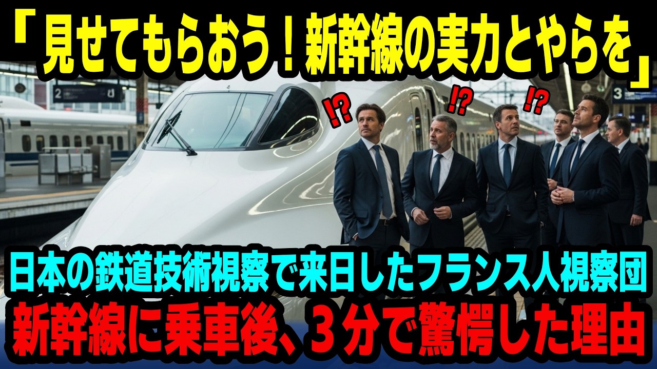【海外の反応】「見せてもらおう！日本の新幹線の実力とやらを!」フランス人視察団が調査のために新幹線に乗車した3分後に驚愕し態度が豹変！世界中が注目する日本の鉄道の最先端技術がヤバすぎた！
