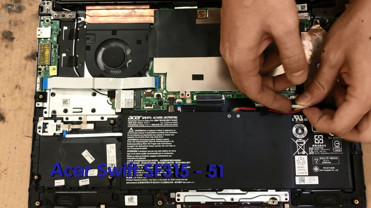 Acer Swift SF315 - 51 Disassembly and fan cleaning Laptop repair