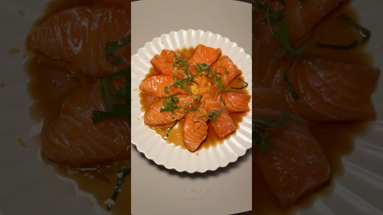 Made a salmon crudo out of some cured salmon :) #salmon #crudo #easyrecipes