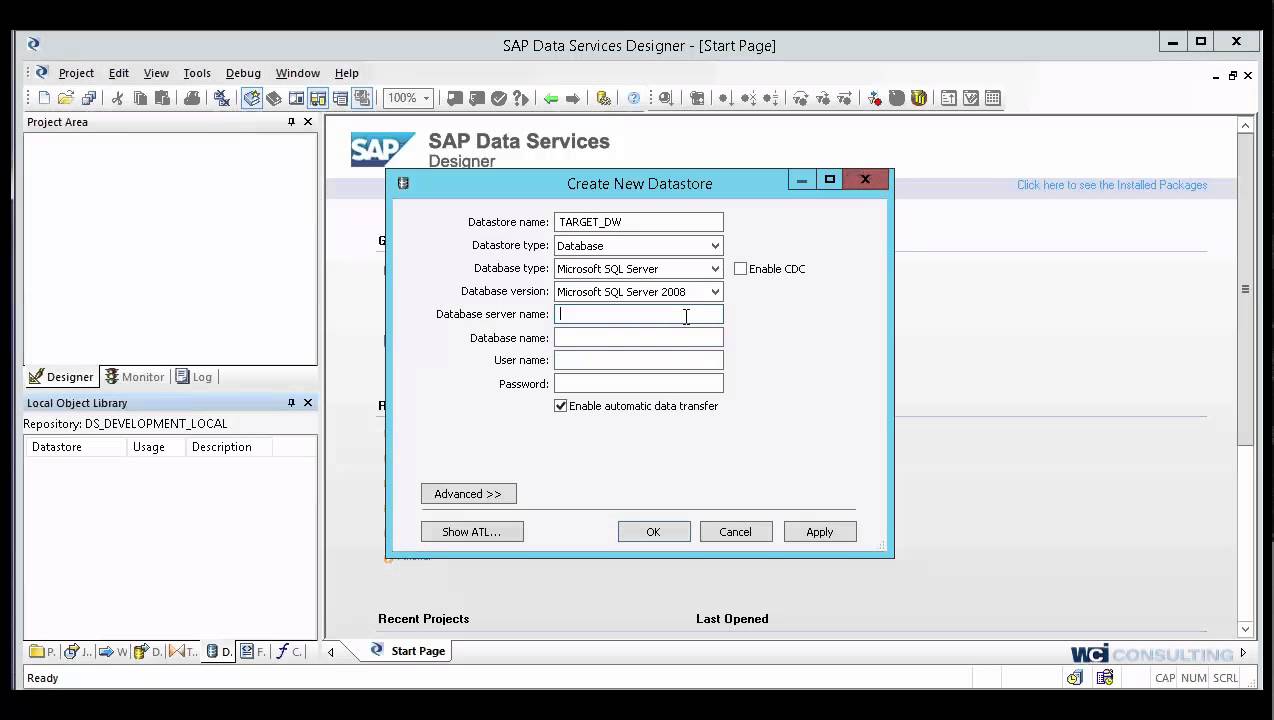 Creating a Data Store in SAP Data Services