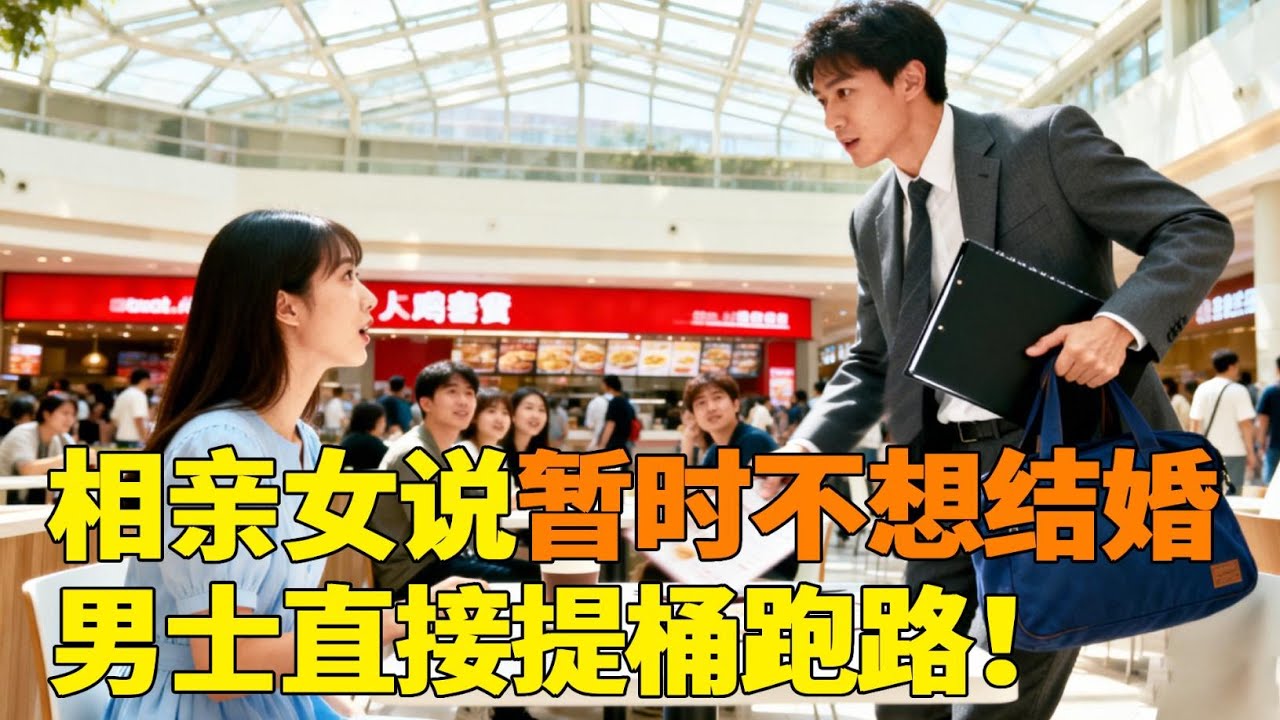 相亲女说暂时不想结婚，男生二话不说提桶就撤，不结婚就别来相亲耽误人！【轩语说媒】
