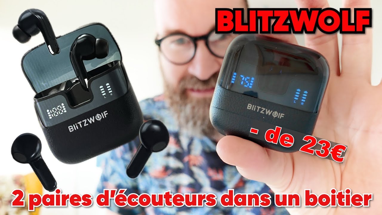 Blitzwolf - 2 paires d'écouteurs dans un boitier pour 23€