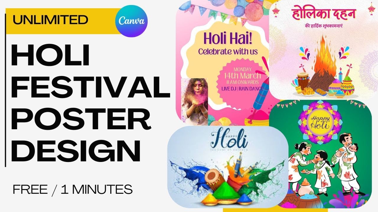 Holi ka Poster kaise banaye Mobile se I holi poster design tutorial I easy holi poster #holi #poster