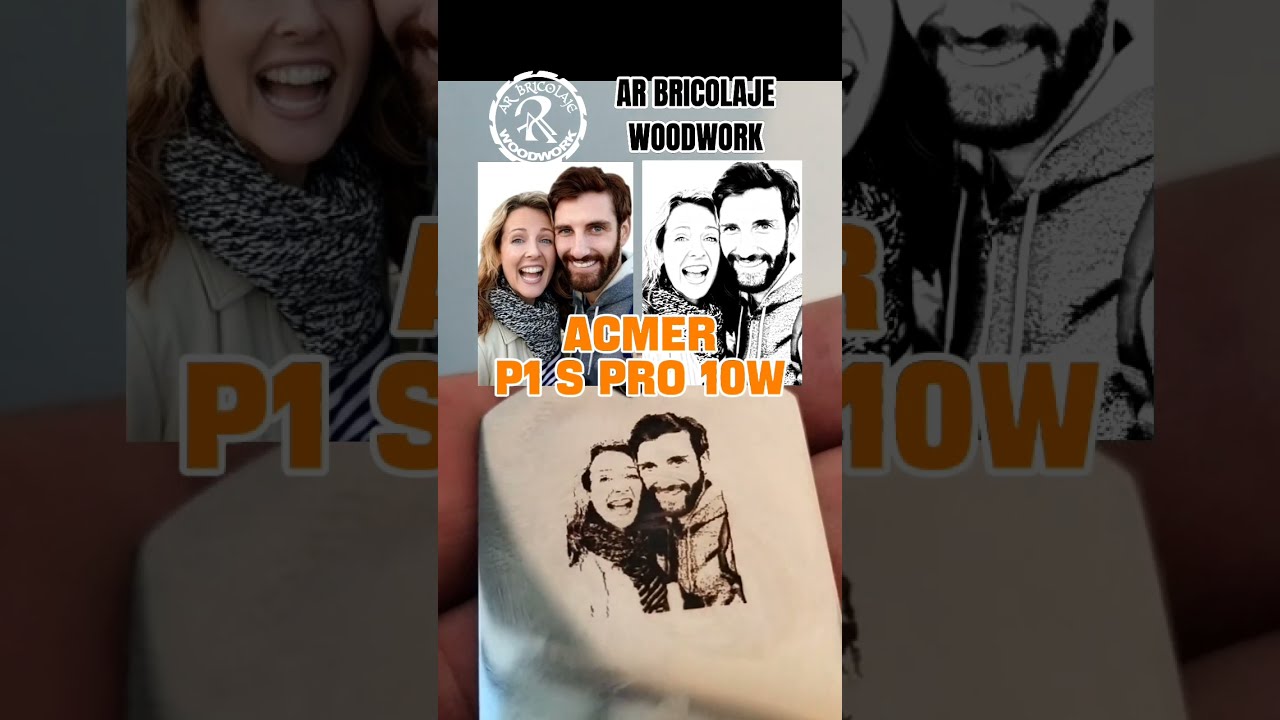 Grabado en acero inoxidable con la grabadora ACMER P1 S PRO / AR BRICOLAJE WOODWORK 👍👍👍 @acmerlaser 