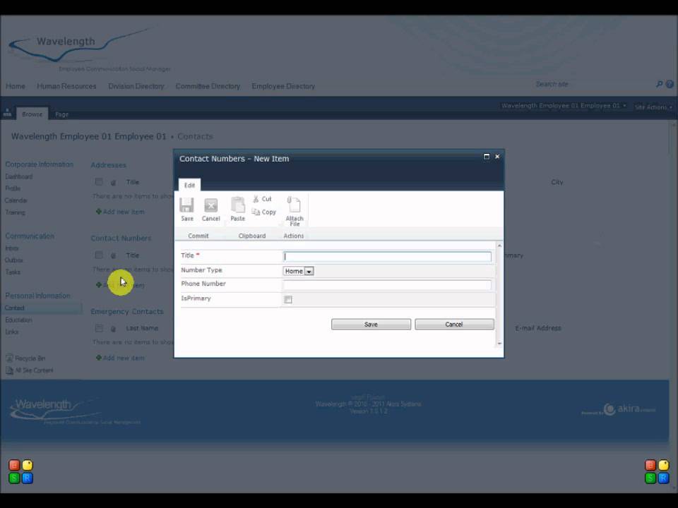 Wavelength Tutorial: My Personal Information