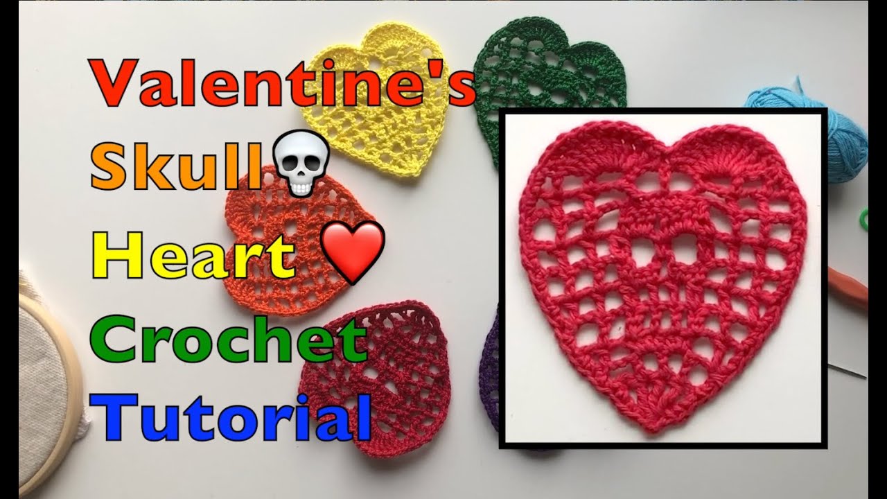 Valentine's Skull Heart Crochet Tutorial ❤️🌈💀#crochetpattern #crochetskull #howtocrochet #loveislove