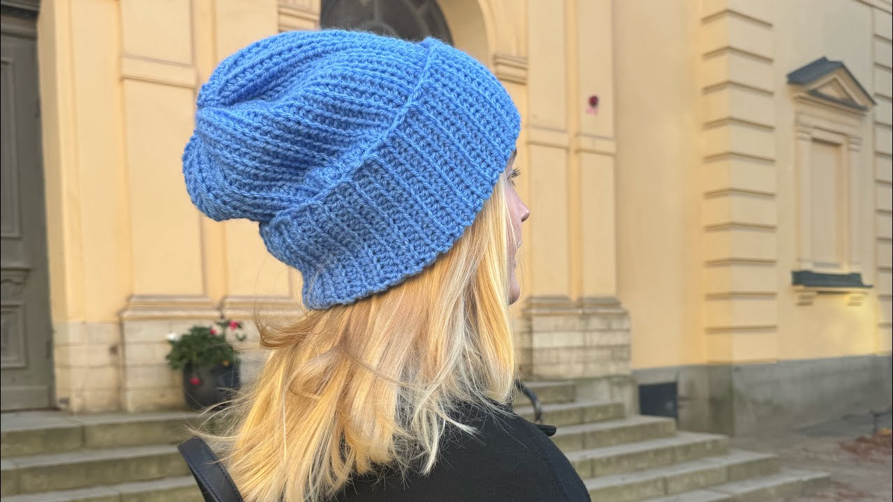 Virka en fluffig rib stitch m&ouml;ssa i mega ball Aran garn
