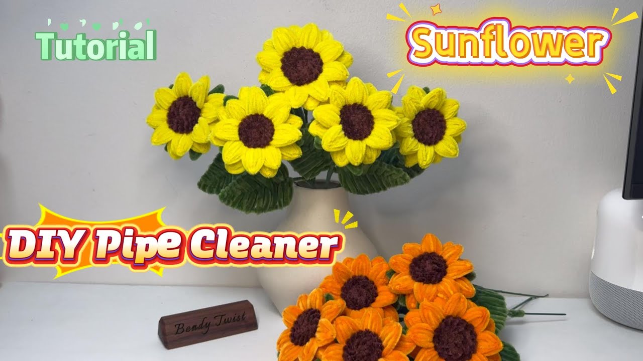 Lovely Sunflower tutorial🌟How to make sunflower with pipe cleaner🌟DIY