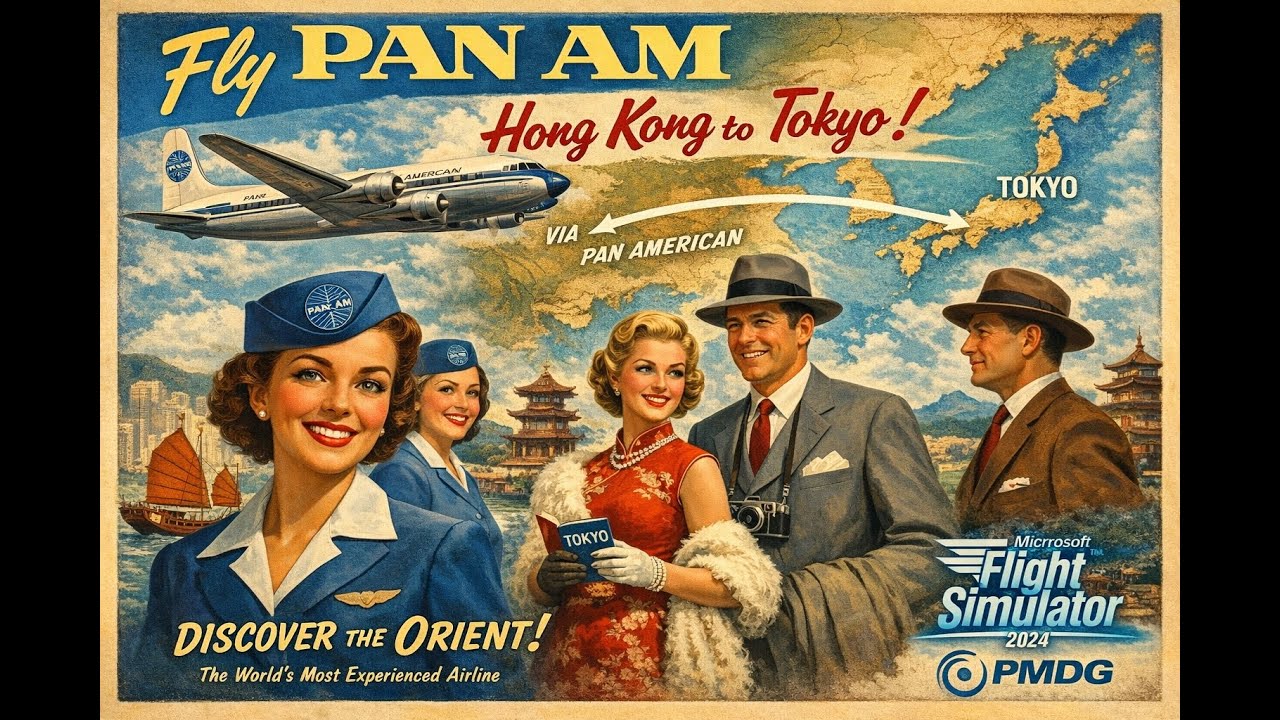 Hong-Kong to Tokyo - PMDG DC-6 - MSFS 2024