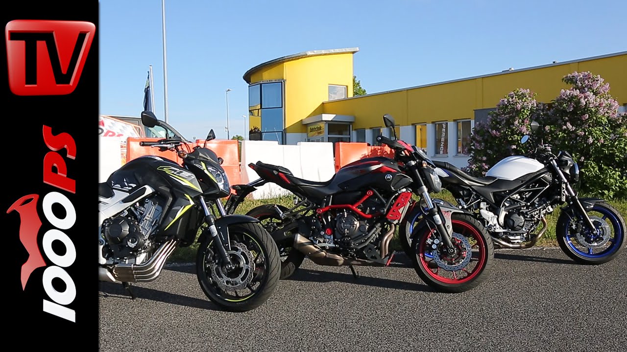 Einsteiger Nakedbikes 2016 Suzuki SV650, Yamaha MT 07, Honda CB650F