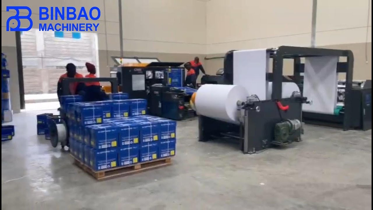 Hot Sale CHM A4 Recyclable White Office Copy Paper Sheeting Cutting Machine In Client Factory