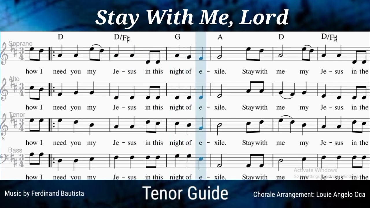 STAY WITH ME LORD, Tenor Guide