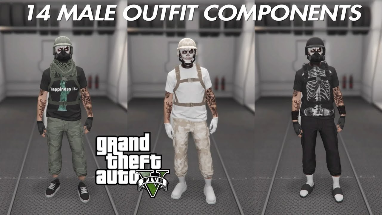 (OUTDATED MERGING COMPONENTS)GTA 5 ONLINE 14 MALE OUTFIT COMPONENTS