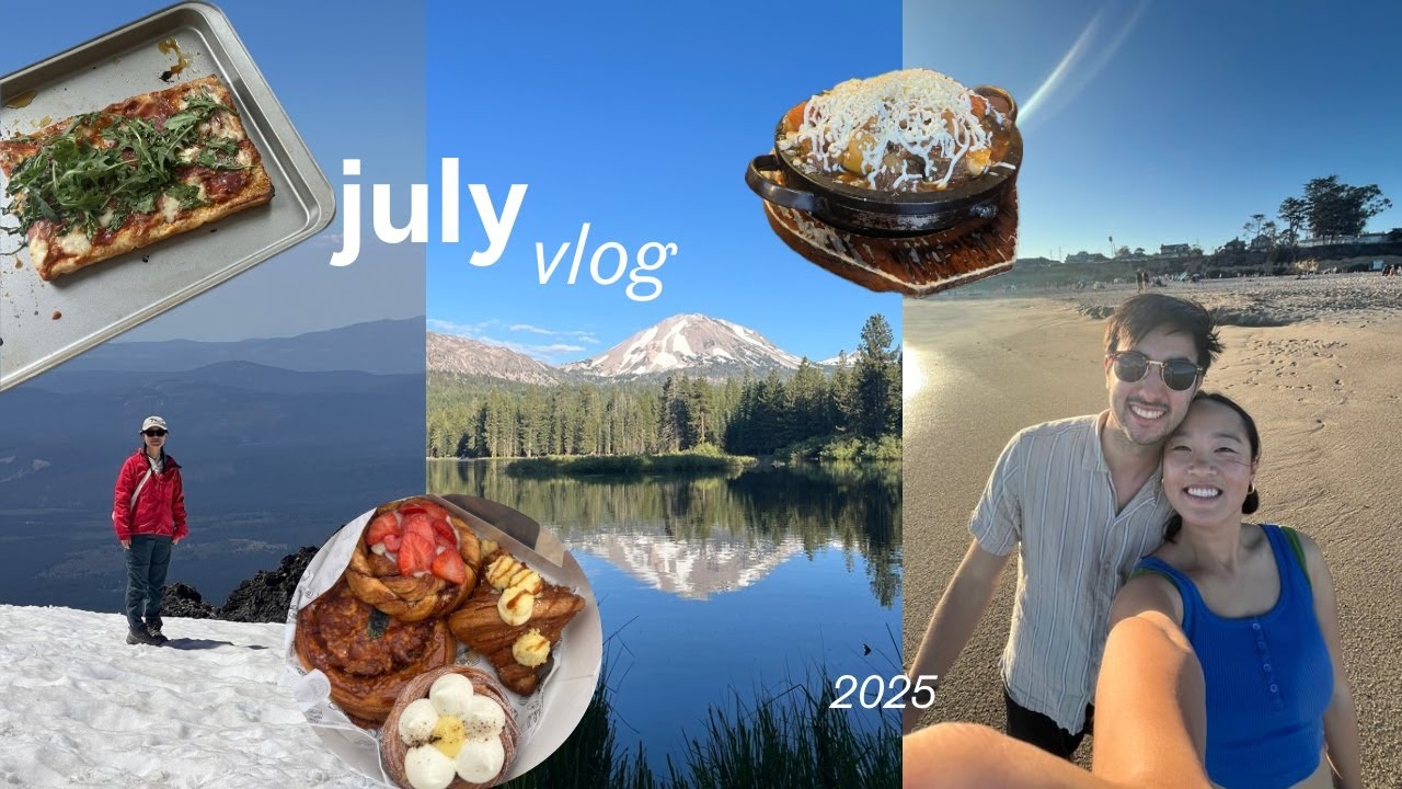 hiking lassen, starting a podcast, surviving the hot ones challenge | july vlog