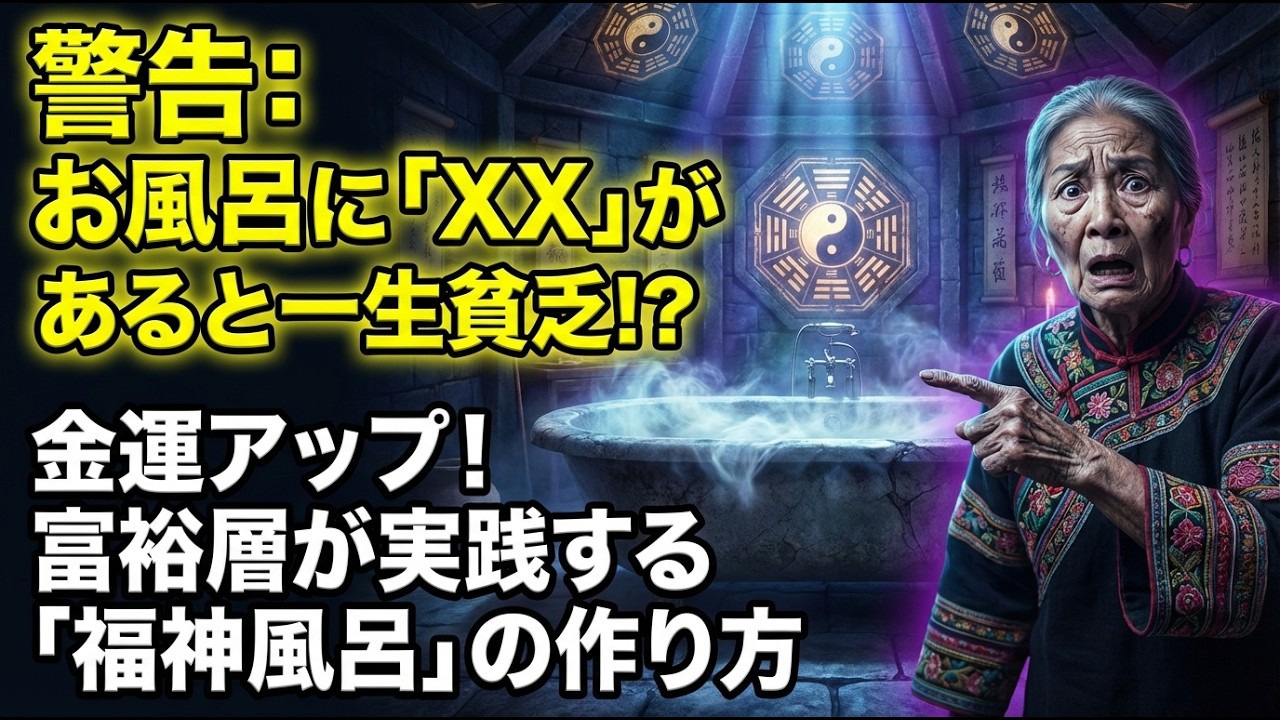 【警告】お風呂に〇〇があると一生貧乏！？金運爆上げ！お金持ちが実践する「福の神お風呂」の作り方