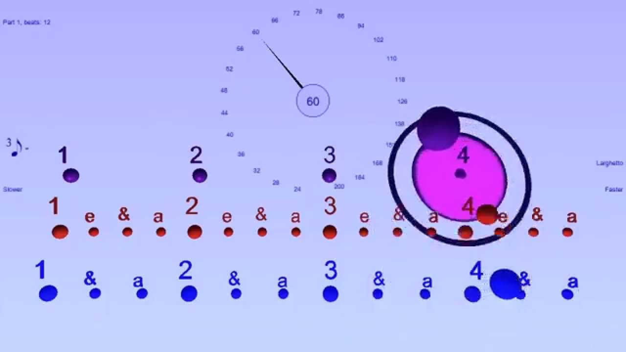 Triplets over sixteenth notes in 4/4 - Bounce Metronome